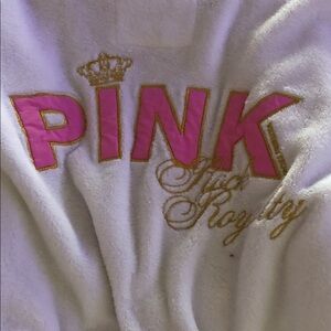 PINK Victoria's Secret White and Gold Hooded Robe